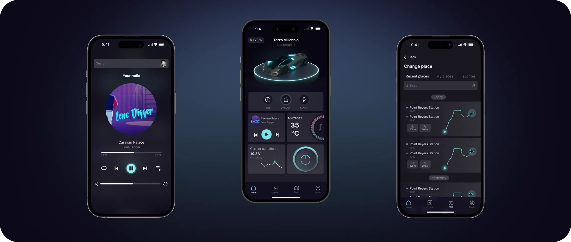 Control Car App Main Mockup